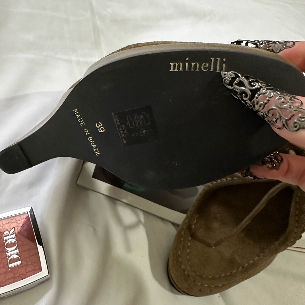 Minelli Tan Suede Wedge Shoes - Picture 6 of 16